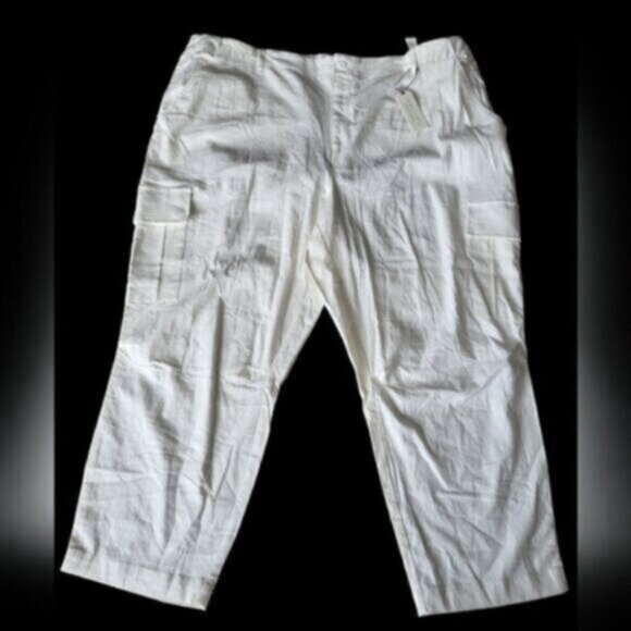 Anthropologie Reissue Cargo Standard Rise Pant Powdered Sugar Size 18 - Picture 7 of 12